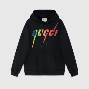 Gucc* Hoodie Black or White with Multicolors Logo